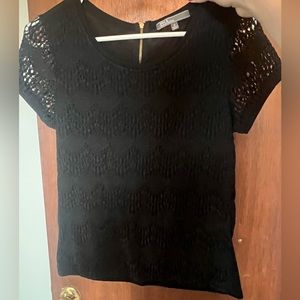 Black short sleeved top